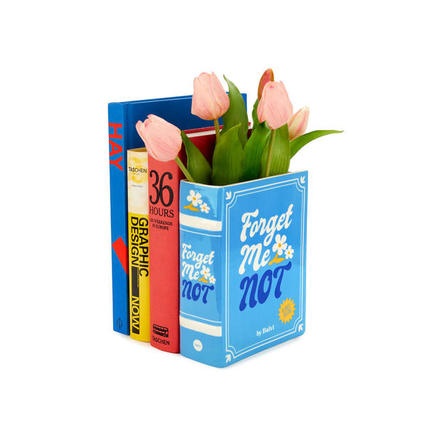 Balvi Florero Book Color azul Dos en uno: decora con libros y flores Cerámica