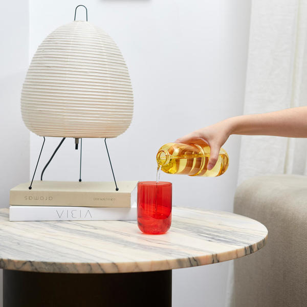 Balvi Botella & Vaso Water Pill Color amarillo/rojo Una píldora para calmar la sed Vidrio 550ml