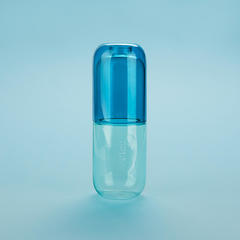 Balvi Botella & Vaso Water Pill Color azul Una píldora para calmar la sed Vidrio 550ml