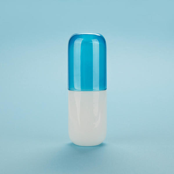 Balvi Botella & Vaso Water Pill Color blanco/azul Una píldora para calmar la sed Vidrio 550ml