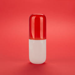 Balvi Botella & Vaso Water Pill Color blanco/rojo Una píldora para calmar la sed Vidrio 550ml