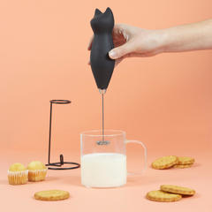 Balvi Milk frother Meow Black colour Steamed milk with a feline touch Plastic/metal