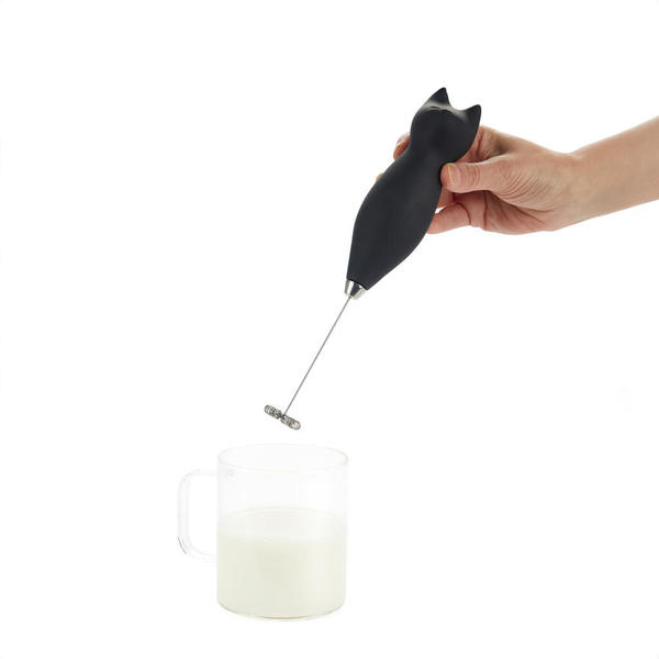Balvi Espumador de leche Meow Color negro Leche cremosa con un toque gatuno Plástico/metal