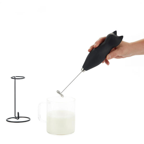 Balvi Espumador de leche Meow Color negro Leche cremosa con un toque gatuno Plástico/metal