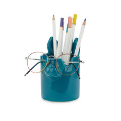 Balvi Pen holder & eyeglasses holder Nosy Buddy Dog Blue colour 2-in-1 desk organizer Ceramic