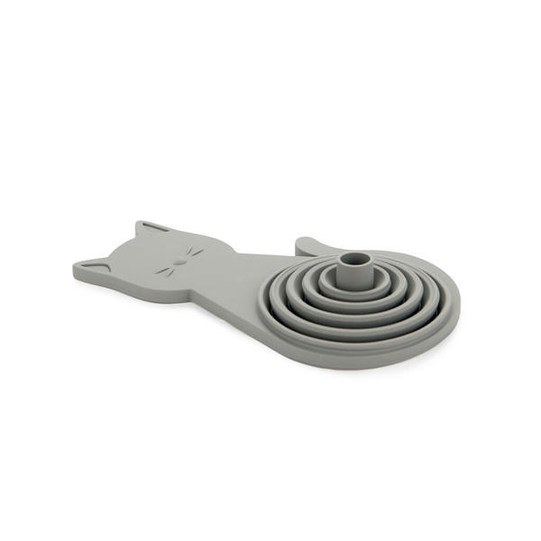 Balvi Embudo Meow Color gris Plegable e imantado, con forma de gato Silicona