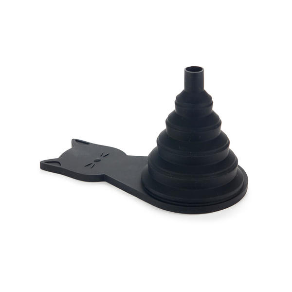 Balvi Entonnoir Meow Couleur noir Pliable, aimanté et en forme de chat Silicone