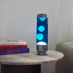 Balvi Lampe Lava Capsule Couleur bleu Design moderne et sophistiqué pour décorer Aluminium/verre