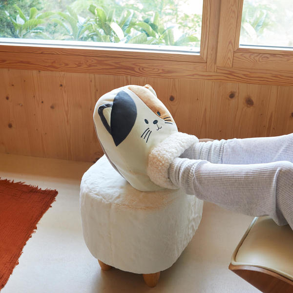 alvi Chauffe pied Kitty Calico Couleur Blanc et marron Un chat qui vous garde au chaud Polyester 20x