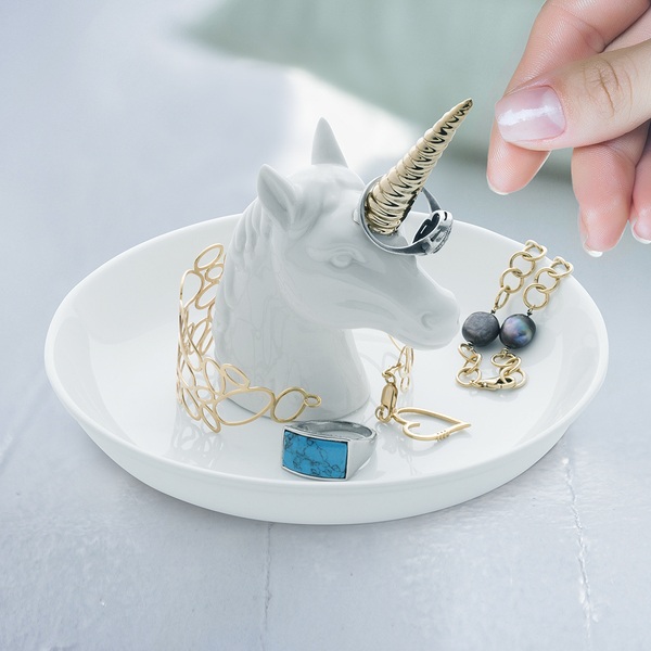 Porta Anelli Elefante In Ceramica Bianca - Vassoio Per Gioielli, Decorazione Per Bagno O Camera - Foto 2