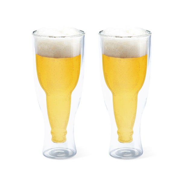 alvi Beer glass Gravity Set of two 250 mL glasses Double wall It keeps the cold Shaped bottle upside