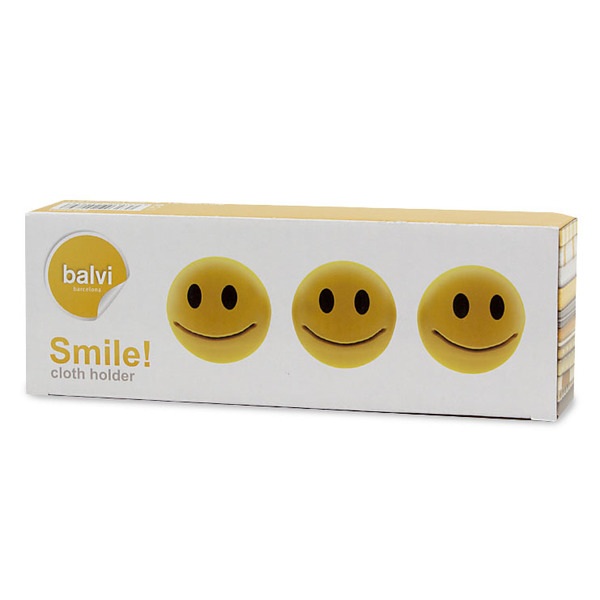 alvi Colgador trapo cocina Smile Set de 3 colgadores Adhesivo 3M Forma de emoticono PlásticoMUY PRÁC