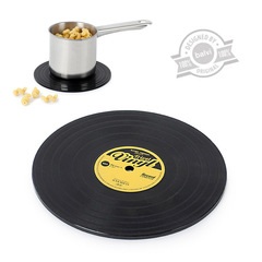 Balvi Sottopentola Vinyl Colore nero A forma di disco in vinile di Silicone 15 cmPRATICO