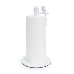 alvi Support à essuie-tout Birdie Couleur blanc Porte-rouleau avec oiseau décoratif Métal/plastiqueS