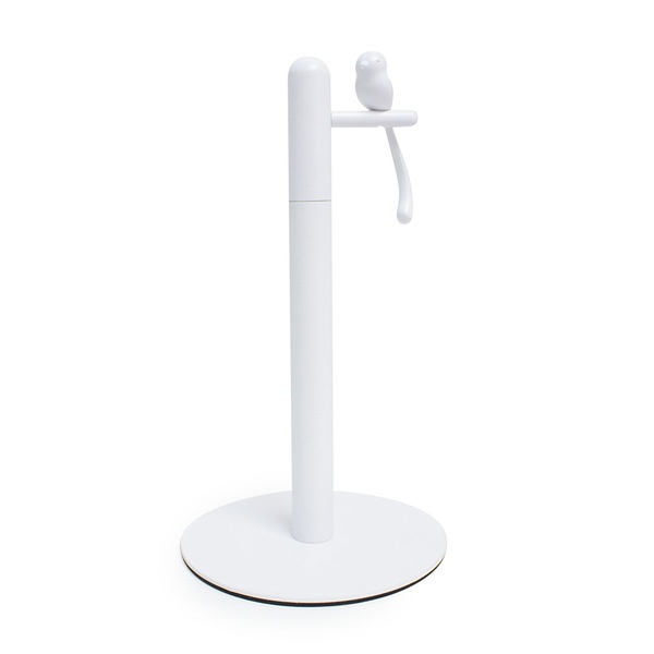 alvi Soporte papel cocina Birdie Color blanco portarollos con pajarito decorativo Metal/plásticoESTA