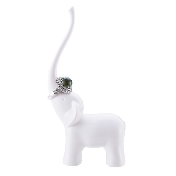 Balvi - Elephant porta anillos con forma de elefante blanco