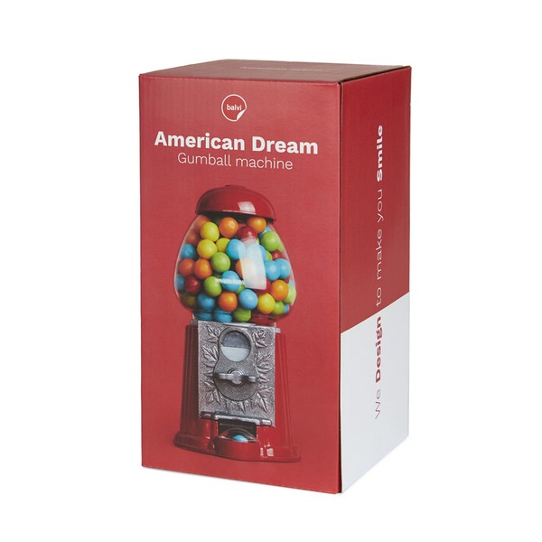 alvi gumball machine American Dream Red Coin bank and dispenser for candy, gum, chocolates, nuts Wor