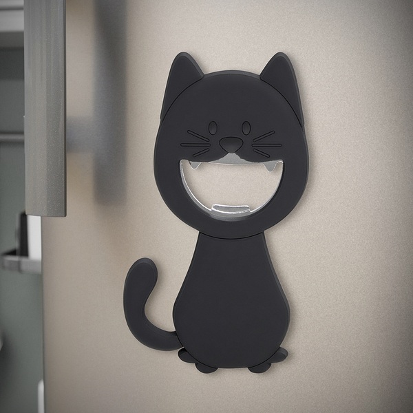 Balvi abrebotellas Katy Color gris En forma de gato Magnético Plástico PVC/metalMAGNÉTICO