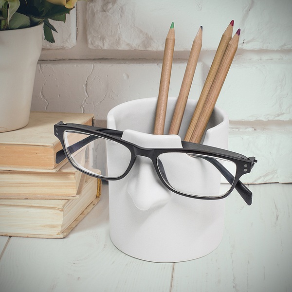 alvi portalápices & soporte gafas Mr Tidy Color blanco Mantén tus gafas ordenadas en tu casa y ofici