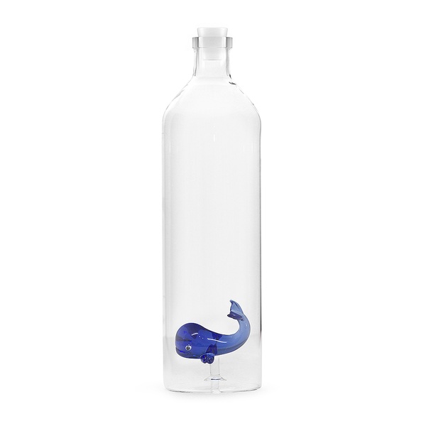 alvi - Blue Whale Balvi Botella Blue Whale Con figura en forma de ballena azul en el interior Borosi