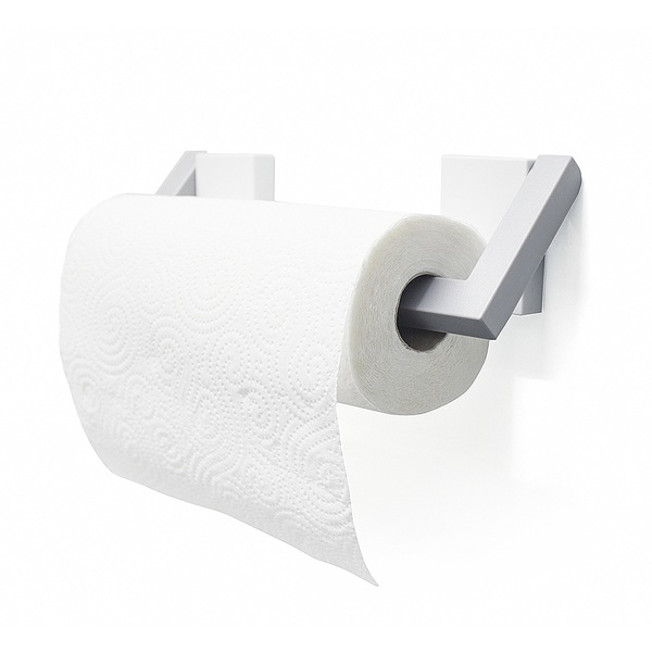 alvi Support à essuie-tout Magneto Couleur Blanc / Gris Porte rouleau essuie-tout magnétique Plastiq