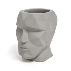 Balvi Portalápices The Head Color gris Forma de cabeza Silueta geométrica CementoFUNCIONAL