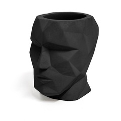 Balvi Pot à crayons The Head Couleur noir En forme de tête géométrique CimentFONCTIONNEL