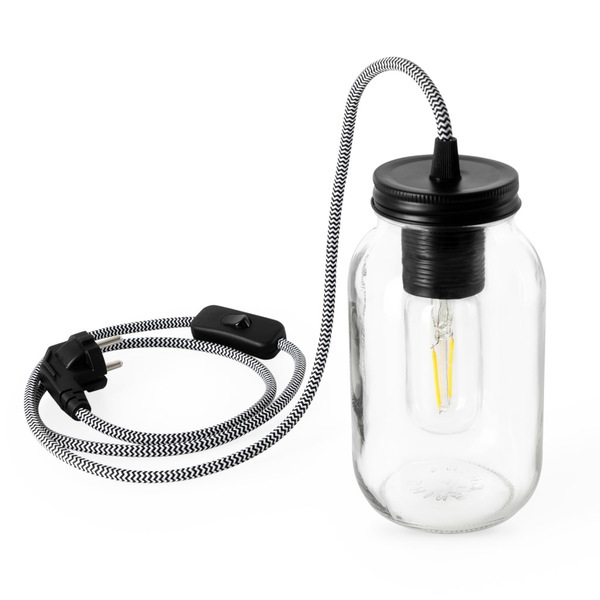 Balvi Lámpara de mesa Light Jar Incluye kit para colgar en pared Cristal 18,5 cmSE PUEDE COLGAR