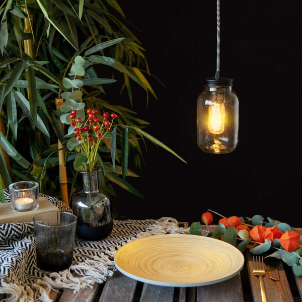 Balvi Lámpara de mesa Light Jar Incluye kit para colgar en pared Cristal 18,5 cmSE PUEDE COLGAR