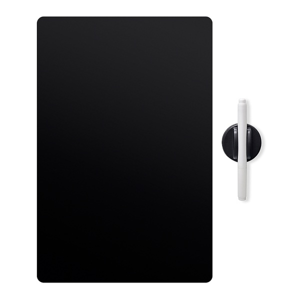 alvi Tableau frigo Noir Couleur noir Magnétique Avec un stylo et une gomme Plastique pp 42 x 30 cmEN