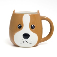 alvi Mug Woof! Taza en forma de cabeza de perro Capacidad 400ml Apta para lavavajillas y microondas