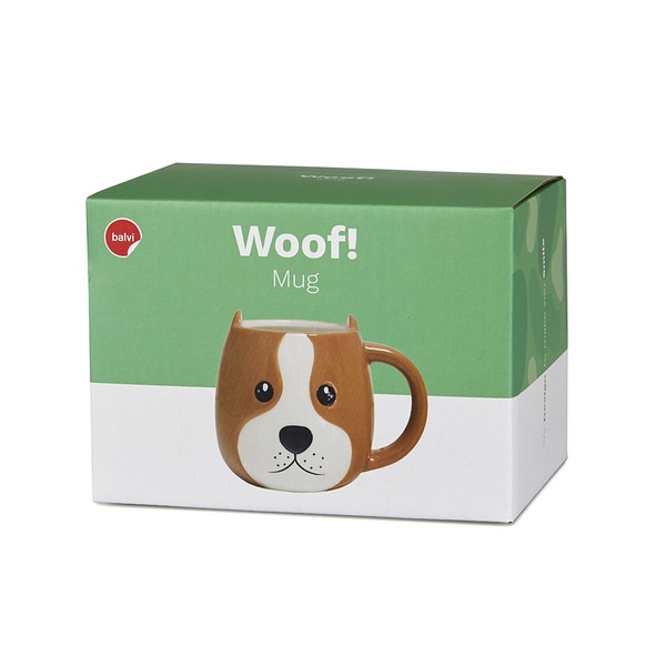 alvi Mug Woof! Taza en forma de cabeza de perro Capacidad 400ml Apta para lavavajillas y microondas