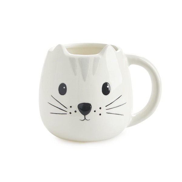 alvi Mug Kitty Taza en forma de cabeza de gato Capacidad 400ml Apta para lavavajillas y microondas C
