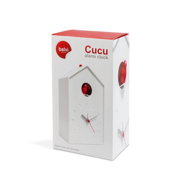 alvi Despertador Cucu Color blanco Reloj de mesa o de pared Pilas:1xAA + 2xC (no incluidas) Plástico