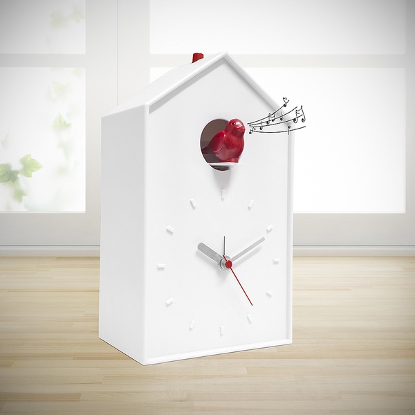 alvi Despertador Cucu Color blanco Reloj de mesa o de pared Pilas:1xAA + 2xC (no incluidas) Plástico
