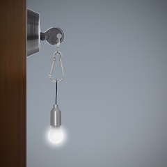 Balvi Key ring with light Edison Silver colour 3xLR41 incl ABS plastic/aluminiumWITH LIGHT