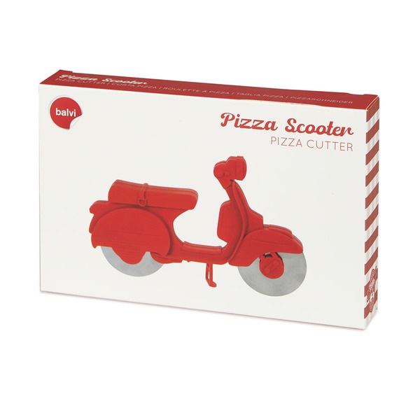 Balvi Pizzaschneider Scooter Farbe Rot ABS-Kunststoff/EdelstahlLUSTIGES DESIGN