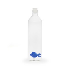 alvi - Blue Fish Balvi Botella Blue Fish Con figura en forma de pez azul de vidrio en el interior Bo