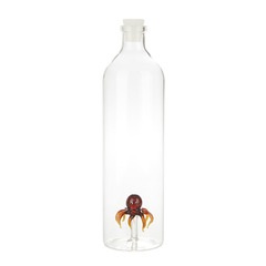 alvi - Octopus Balvi Botella Octopus Con figura en forma de pulpo naranja en el interior Borosilicat