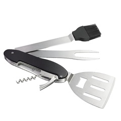 alvi Multi-ustensiles barbecue Multi BBQ Couleur noir 5 ustensiles incorporés Acier/aluminiumTRÈS PR