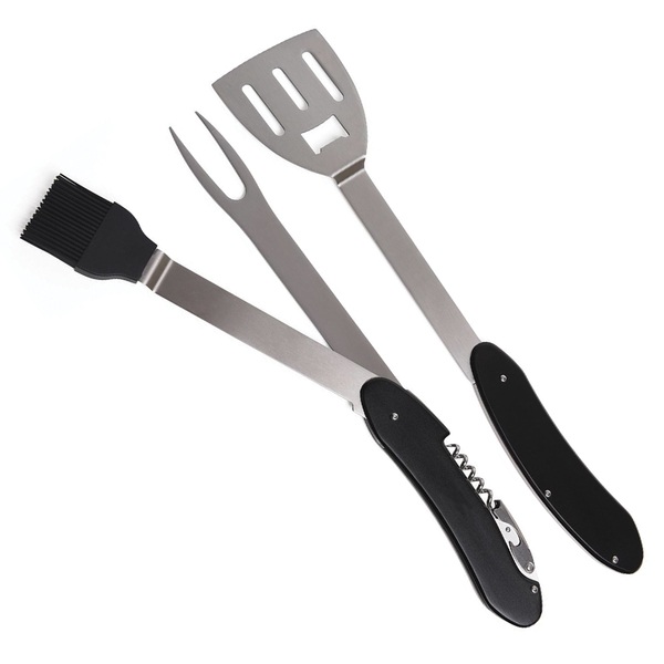 alvi Multiherramienta barbacoa Multi BBQ Color negro 5 hermientas Plegable Acero/aluminioMUY PRÁCTIC
