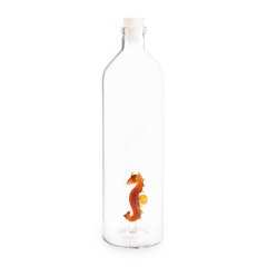 alvi - Seahorse Balvi Botella Sea Horse Con figura en forma de caballito de mar naranja en el interi