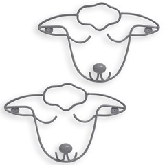 alvi Colgador pared The Sheep Color gris Set de 2 colgadores Con forma de cabeza de oveja HierroCONT