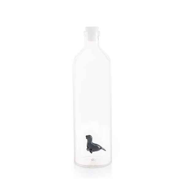 alvi Bottiglia Seal per l'acqua Figura di una foca all'interno Con tappo in silicone Borosilicato 30