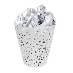 Balvi Papierkorb Letters Farbe weiß Kunststoff 30 cmDEKORATIV