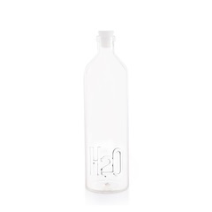 alvi - H2O Balvi Botella H2O Con letras formando la fómula química del agua en el interior Borosilic