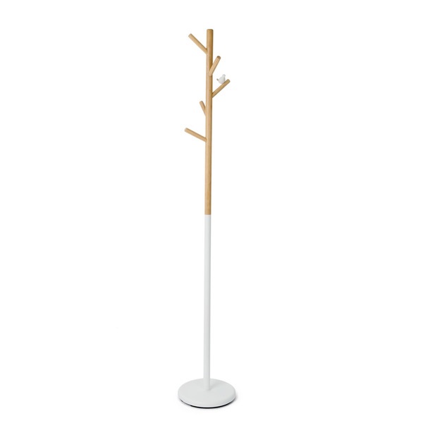 Balvi Perchero Birdie Color blanco Con 5 colgadores Con figura de pajarito Metal/madera 177cmESTABLE