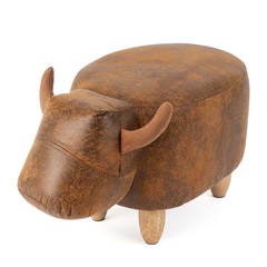 Balvi Taburete La Vache Color marrón Con forma de vaca Patas de madera Madera/polipielVERSÁTIL