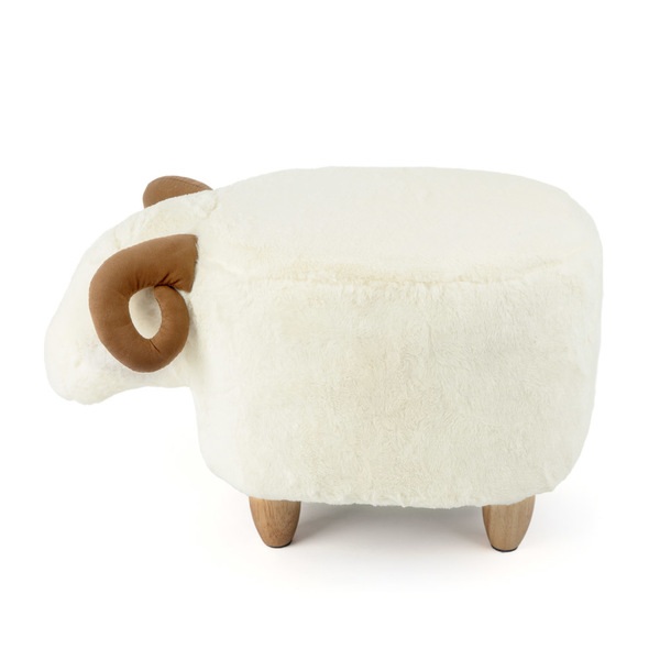 Balvi Stool Le Mouton White colour Shaped like sheep Wooden legs Wood/leatheretteVERSATILE