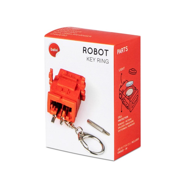Balvi Portachiavi Robot Colore rosso Con luce 3 punte da cacciavite Plastica ABS/inoxCOLORATO